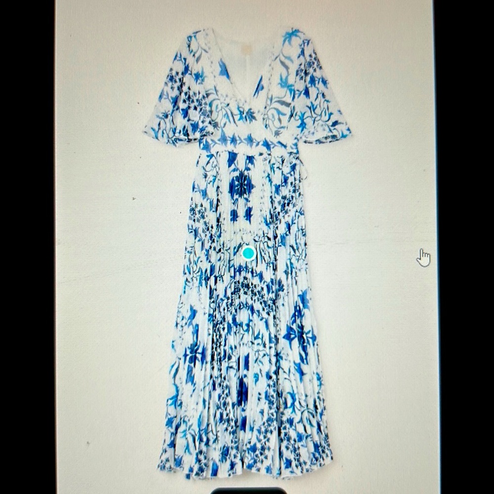 H&M Women’s Floral Blue and White Pleated Wrap Dress